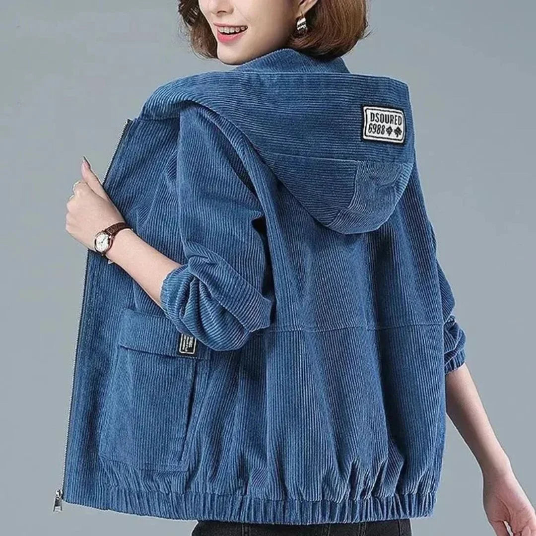 Allegra Soft Corduroy Hooded Jacket