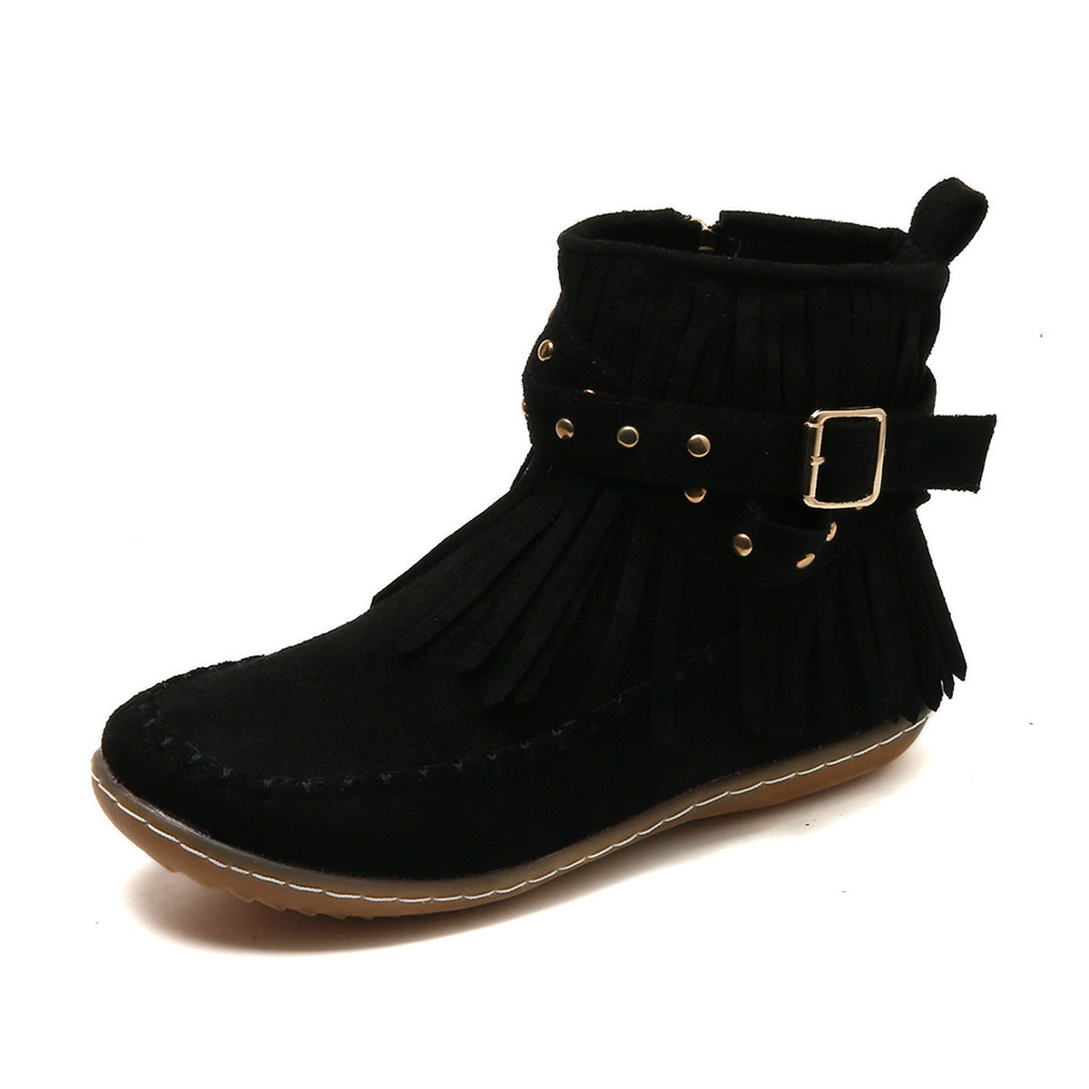Esmeralda Fringe Vegan Leather Boots