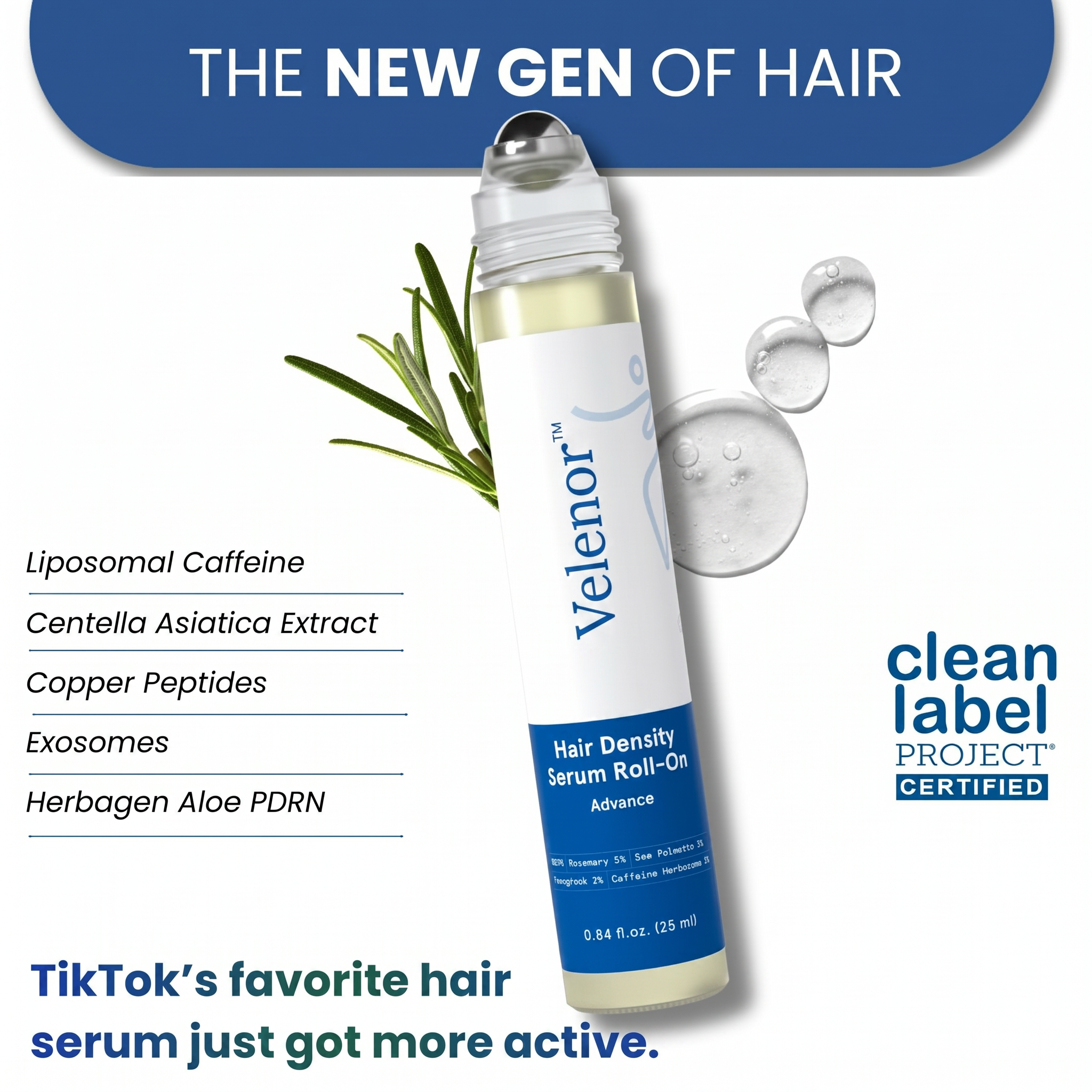Velenor Advanced Hair Growth Density Roll-On Serum